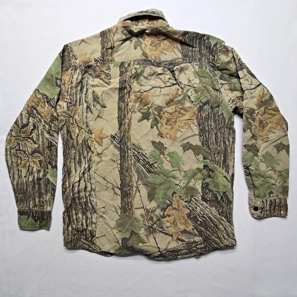 Sports Afield Mens Realtree Camouflage Button Down L Green Camo Outdoor Shirt - Picture 8 of 10